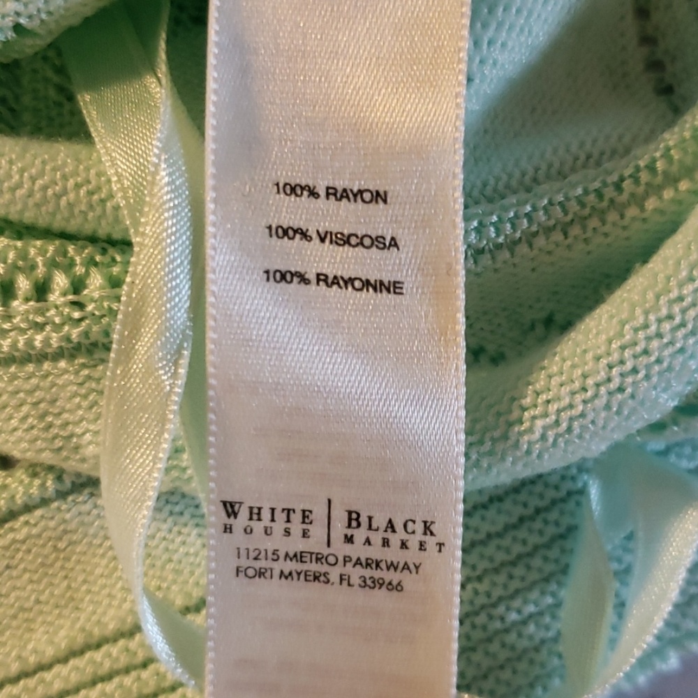 White House Black Market Open Knit Sweater Mint S - Picture 5 of 7